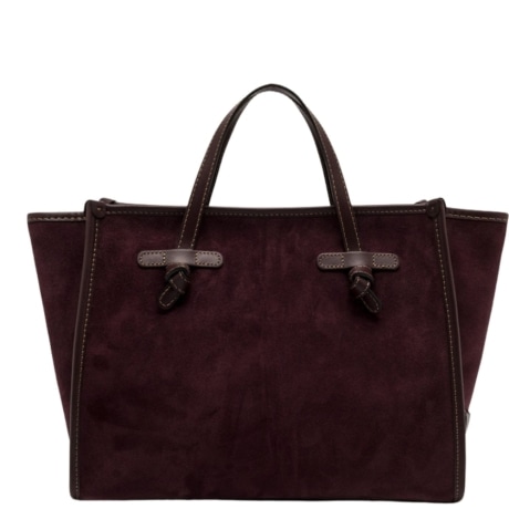 Borsa a Mano e Tracolla Miss Marcella in Suede AMARONE