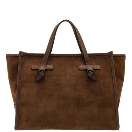 Borsa a Mano e Tracolla Miss Marcella in Suede Cognac