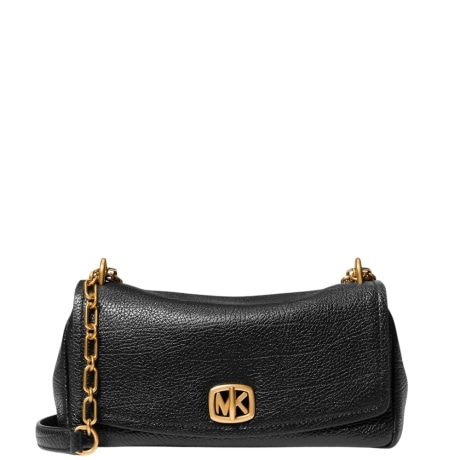Borsa a spalla Bryant convertibile piccola in pelle testurizzata nera