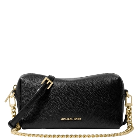 Borsa a tracolla Bryant piccola in pelle martellata nera