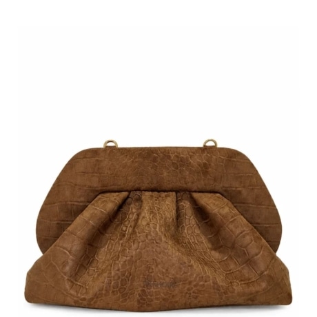 Borsa bios medium suede croco effect colore marrone