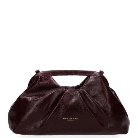 Borsa a Mano e Tracolla Donna in Pelle Spazzolata Bordeaux