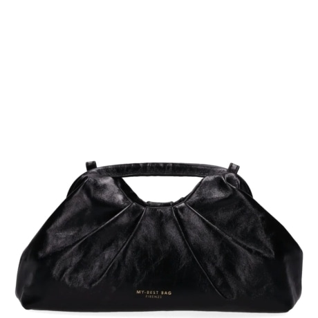 Borsa a Mano e Tracolla Donna in Pelle Spazzolata Nera