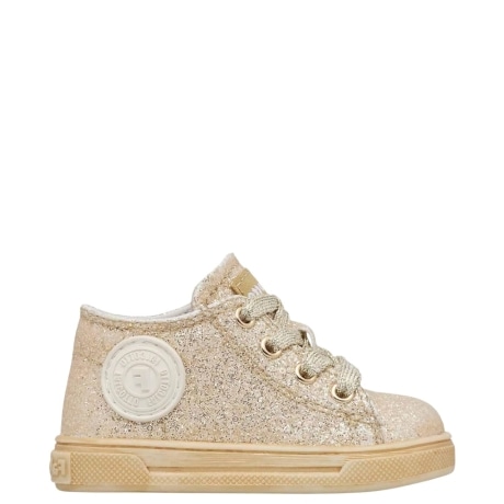 sneakers magic 3 con glitter platino e lacci lurex