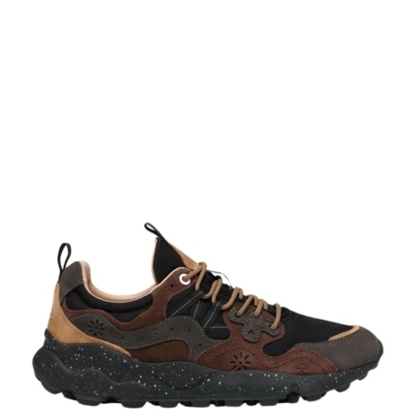 Sneakers YAMANO 3 in suede e tessuto tecnico Grigio Marrone Nero