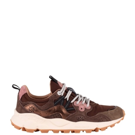 SNEAKERS YAMANO 3 IN SUEDE E TESSUTO TECNICO MARRONE ROSA E BRONZO