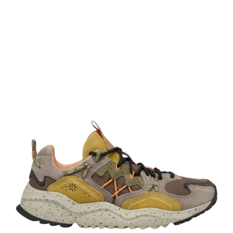 Sneakers YAMABUSHI in suede e tessuto tecnico Marrone scuro Tortora