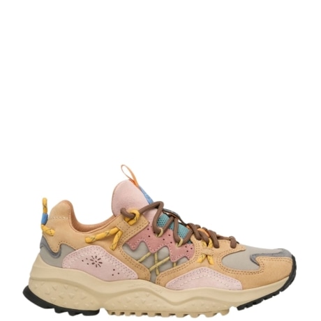 Sneakers YAMABUSHI in suede e tessuto tecnico Tortora Cognac Rosa