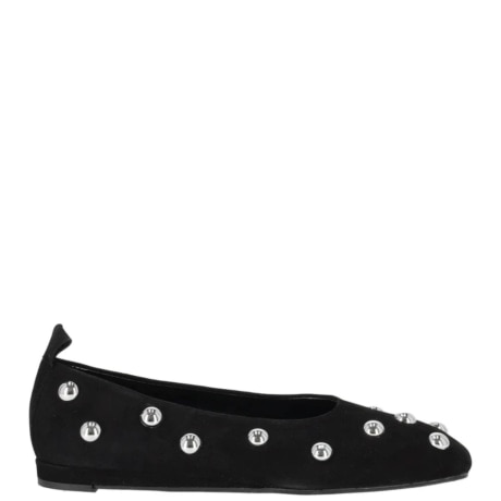 Ballerina in Camoscio Nero con Borchie Metalliche