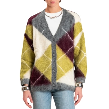 Cardigan a rombi con maniche lunghe e bottoni OLIO