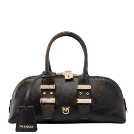 Borsa a mano BOWLING BAG HORIZONTAL CLOUD in pelle marrone scuro