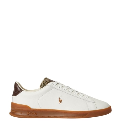 Sneaker Heritage Court II in pelle WHITE BROWN