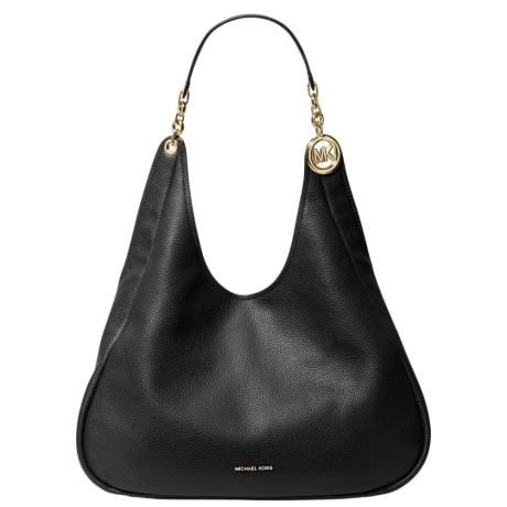Borsa a spalla Ellie grande in pelle martellata nera