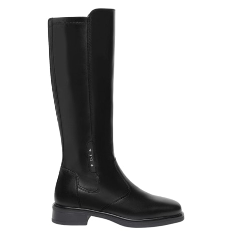 Stivale Cavallerizza Donna Nero in Pelle con Zip e Dettaglio Metallico