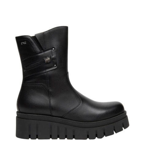 Stivaletto platform da donna IN PELLE NERO
