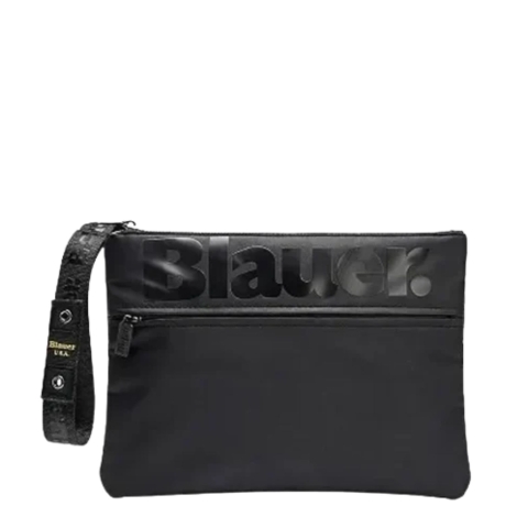 Pochette da Polso in Tessuto Tecnico con Logo nera