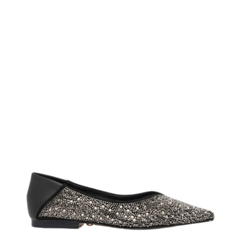 Ballerina CELYNE a punta nera ricoperta di strass argento