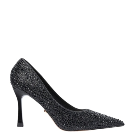 Décolleté TEYLOR nera con base glitter tempestata di strass