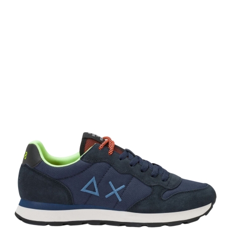 Sneaker Tom Fluo in nylon e suede navy blue