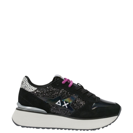 Sneaker Big Stargirl Glitter in suede nero