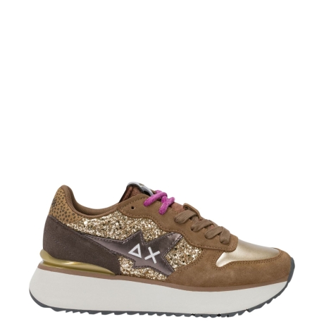 Sneaker Big Stargirl Glitter in suede oro